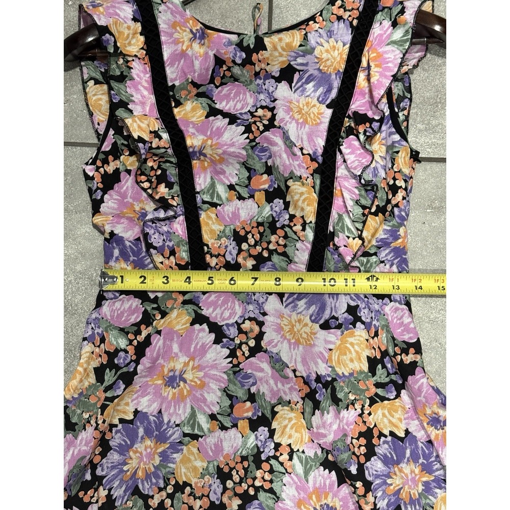 PETAL & PUP NwT Women's Delvita Dress Sz 4 Layered Maxi Lattice Lace Trim - Picture 11 of 13